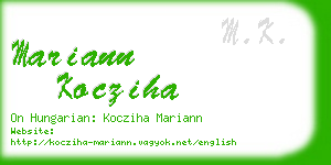 mariann kocziha business card